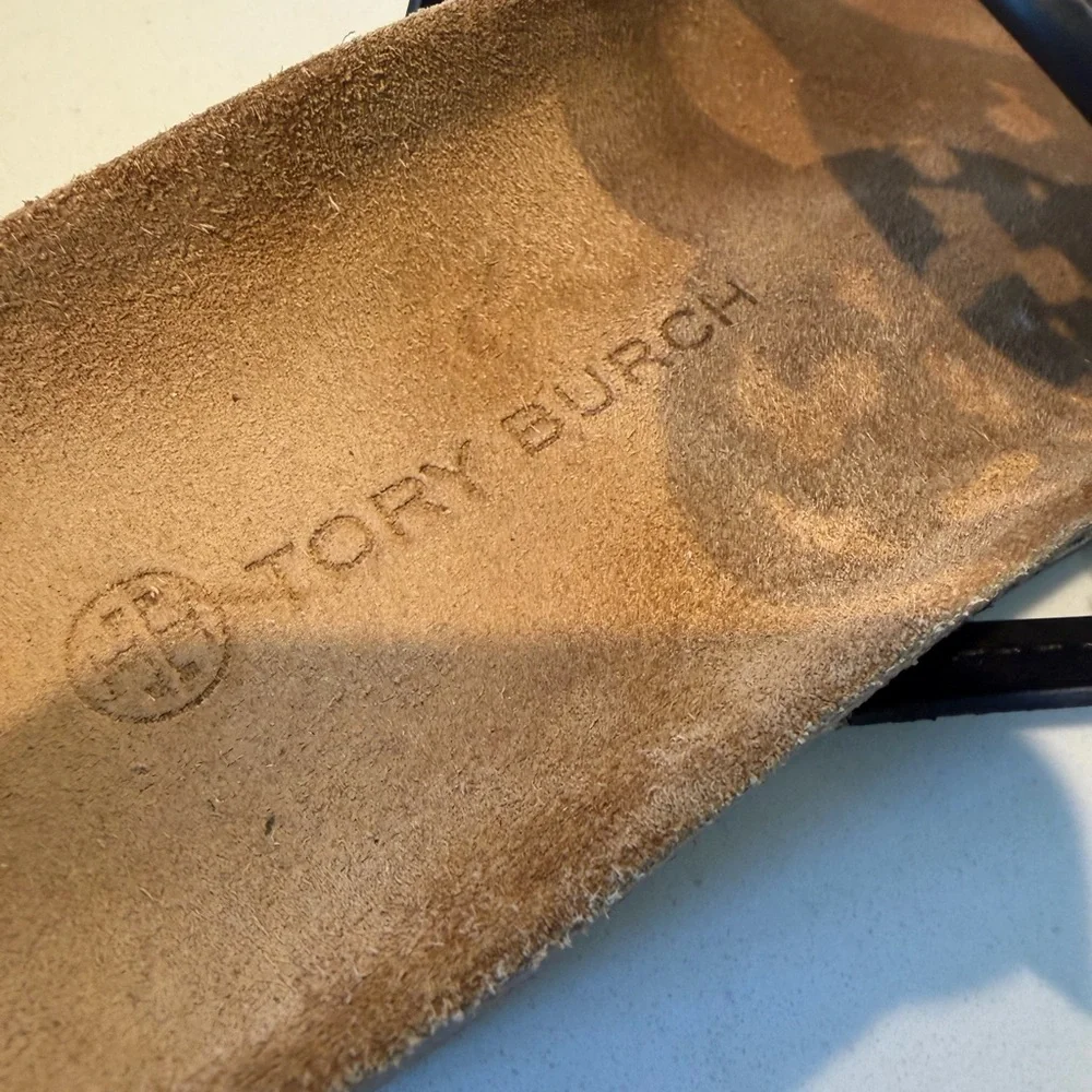 Tory Burch Black Patent Logo Miller Cloud Sandal